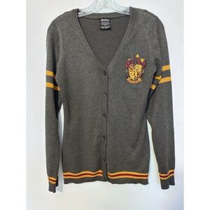 Harry Potter Cardigan Women's Gray Sweater Gryffindor Size Medium